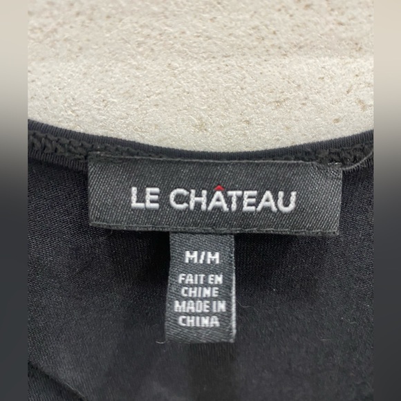 Le Chateau Bodycon Black Polka Dot Short Dress - Picture 3 of 3